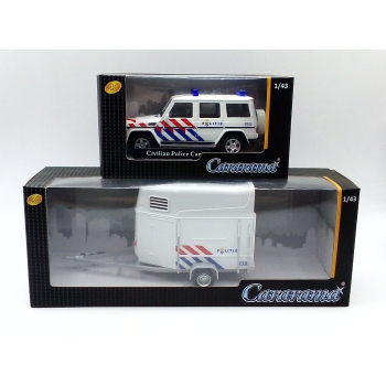 Mercedes-Benz G-class + przyczepa na konie Netherlands Police - skala 1:43 - Cararama